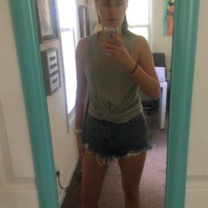 Gray Knotted Tank Top